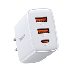 Củ Sạc Baseus Compact 30W Đa Năng 3 Cổng | 2 USB + 1 Type-C, Sạc Cùng Lúc 3 Thiết Bị