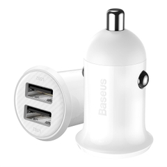 Tẩu Sạc Ô Tô Baseus Grain Pro Mini | 2 Cổng USB 4.8A Sạc Kép An Toàn