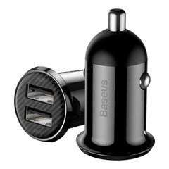 Tẩu Sạc Ô Tô Baseus Grain Pro Mini | 2 Cổng USB 4.8A Sạc Kép An Toàn