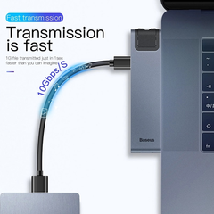 Hub Baseus Thunderbolt 7 trong 1 Cho Laptop | Thiết Kế Cắm Hông, Sạc PD, HDMI 4K60Hz