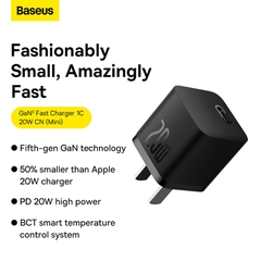 Củ Sạc Nhanh Baseus GaN5 / Palm Fast Charger Type-C 20W - Công Nghệ GaN An Toàn, Bảo Hành 12 Tháng