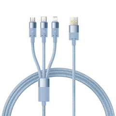 Cáp Sạc Đa Năng Baseus StarSpeed 100W USB to M+L+C | Dây Dù Siêu Bền, Sạc Cùng Lúc 3 Thiết Bị