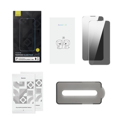 Kính Cường Lực Baseus Crystal Chống Nhìn Trộm | Chống Bụi Loa Cho iP13/iP14