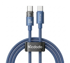 Cáp Sạc Nhanh Mcdodo 100W PD Type-C to Type-C | Thiết Kế Trong Suốt Lộ Mạch, Có Đèn LED