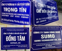 BIỂN HIỆU ALU NỀN XANH DÁN DECAL