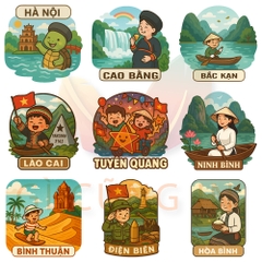 STICKERS CÁC TỈNH THÀNH VIỆT NAM - ĐẬM ĐÀ BẢN SẮC CÁC VÙNG MIỀN