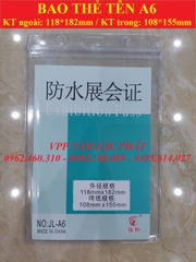 BAO THẺ TÊN A6 (LOẠI 1) chống thấm nước, KT 118*182mm