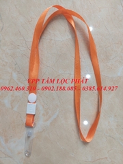 DÂY ĐEO THẺ LỤA MÓC NHỰA MÀU CAM (loại 1)
