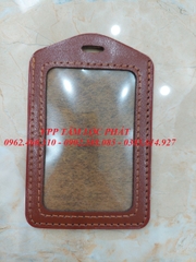 BAO THẺ DA DỌC 1 mặt màu nâu