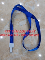 DÂY ĐEO THẺ LỤA MÓC NHỰA GẬP màu xanh biển, bản rộng 1.5cm (LOẠI 1)