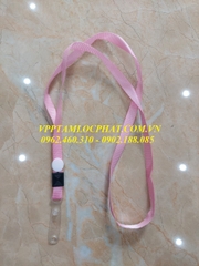 DÂY ĐEO THẺ LỤA MÓC NHỰA MÀU HỒNG (loại 1)