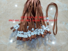 DÂY ĐEO THẺ LỤA MÓC NHỰA MÀU NÂU (loại 1)