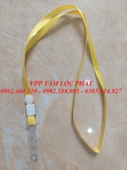 DÂY ĐEO THẺ LỤA MÓC NHỰA MÀU VÀNG (loại 1)