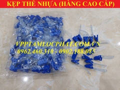 Túi 100 chiếc KẸP THẺ NHỰA màu xanh (HÀNG CAO CẤP)