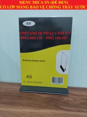 Menu mica A5 SN trong suốt (đế đen)