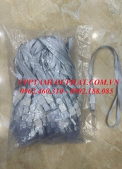 DÂY ĐEO THẺ LỤA MÓC NHỰA MÀU GHI - MÀU XÁM (loại 1)