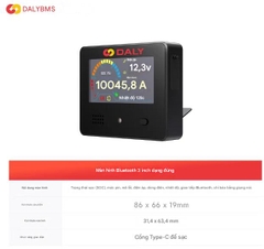 Màn hình hiển thị % pin thông minh 3 inch của Dali có thể kiểm tra mức pin. Giao diện UART 485 tuỳ chọn dành cho bo mạch bảo vệ BMS