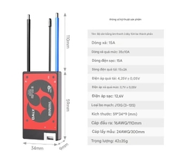 Mạch BMS bảo vệ pin lithium dòng 3-24 12V 24V 48V pin lithium sắt phốt phát 3 thành phần 3.7V và 3.2V dùng cho xe điện, bộ cân bằng pin