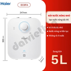 Máy nước nóng trực tiếp nhà bếp Haier EC5FA cao cấp, bảo hành 6 năm.