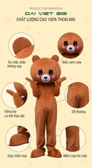 Bộ đồ hóa trang gấu nâu hoạt hình dễ thương cho các sự kiện tiếp thị bán hàng