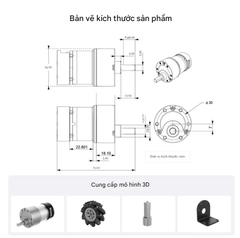 Động cơ giảm tốc DC Huaner 520 robot khung gầm xe thông minh động cơ mô-men xoắn cao độ chính xác cao