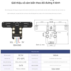 Mô-đun theo dõi 4 chiều Huaner robot thông minh theo dõi đường với cảm biến theo dõi hồng ngoại và nhận dạng đường đen trắng