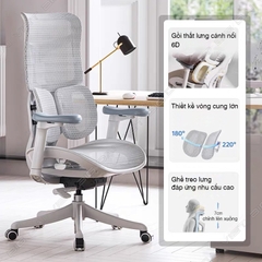 Ghế công thái học ergonomic Sihoo Doro S100 tặng kèm gác chân cao cấp, bảo hành 3 năm