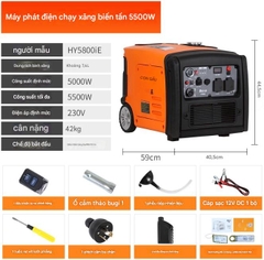 Máy phát điện HEHUOXIONG 220V chạy xăng – chống ồn, công suất lớn, thiết kế di động