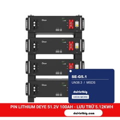Pin Lithium DEYE 51,2V-100Ah | DEYE SE-G5.1 2025 NEW ( Pin Deye Màu Đen )