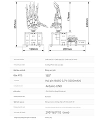 Bàn tay robot sinh học uHand UNO tương thích với Arduino, điều khiển cảm biến chuyển động, robot lập trình nguồn mở AI