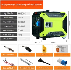 Máy phát điện HEHUOXIONG 220V chạy xăng – chống ồn, công suất lớn, thiết kế di động