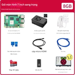 Bo mạch chủ Raspberry Pi 4b, bộ công cụ lập trình Python 8GB, bo mạch phát triển Linux Visual Raspberry Pi ROS