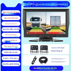 Máy ghi hình lái xe tải giám sát bốn chiều 24v Phiên bản siêu rõ nét 10 inch + Cảnh báo điểm mù