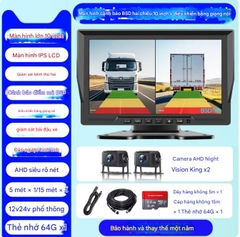 Máy ghi hình lái xe tải giám sát bốn chiều 24v Phiên bản siêu rõ nét 10 inch + Cảnh báo điểm mù + 64G