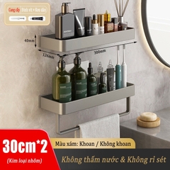 Kệ đựng đồ ĐAIVIETBIG chất liệu kim loại nhôm không khoan lỗ dễ lắp đặt và sử dụng trong nhà bếp