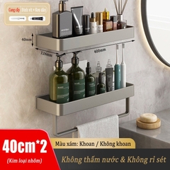 Kệ đựng đồ ĐAIVIETBIG chất liệu kim loại nhôm không khoan lỗ dễ lắp đặt và sử dụng trong nhà bếp