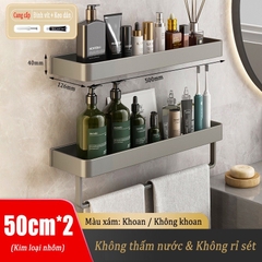 Kệ đựng đồ ĐAIVIETBIG chất liệu kim loại nhôm không khoan lỗ dễ lắp đặt và sử dụng trong nhà bếp