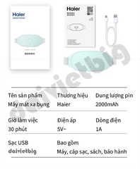 Máy Chườm Bụng Kinh-Đai Massage Giảm Đau Bụng Kinh Haier HZT-Y05L-Hỗ Trợ Chống Lão Hóa-Quà Tặng Bạn Gái