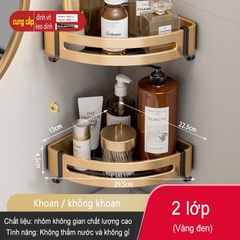 Kệ để đồ dùng ĐAIVIETBIG phòng tắm gắn tường không cần khoan thiết kế sang trọng với nhiều loại tùy chọn