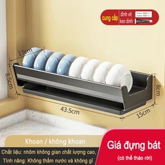 Kệ giữ đồ dùng nhà bếp dán tường không cần khoan lỗ dễ dàng đa năng tiện lợi