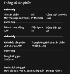 Máy Massage Cổ Vai Gáy PHILIPS PPM3205N - mô phỏng massage như các đầu ngón tay 2025