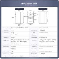 Servo Bus Nối Tiếp Huaner HX-30HM – Mô-men xoắn cao 30KG, Mã hóa từ tính, Điều khiển 360° hai trục, Có phản hồi