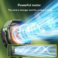 Quạt cắm trại ngoài trời đa năng OATSBASF có đèn năng lượng mặt trời & pin 6000mAh, Quạt treo, Đầu lắc tự động, Sạc Type