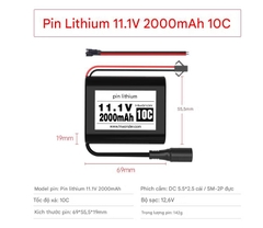 Pin lithium 11,1V, tốc độ cao 10C, 2000/2500/3500/6000mAh, chuyên dụng cho máy bay mô hình và rô bốt.
