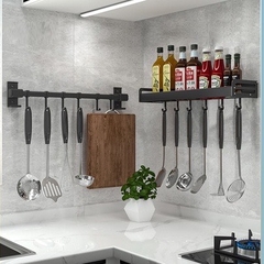 Kệ giữ đồ dùng nhà bếp dán tường không cần khoan lỗ dễ dàng đa năng tiện lợi