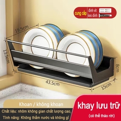 Kệ giữ đồ dùng nhà bếp dán tường không cần khoan lỗ dễ dàng đa năng tiện lợi