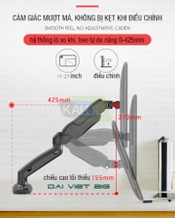 Giá treo màn hình máy tính KALOC - 27 inch Tải trọng 6.5Kg Mẫu mới 2023