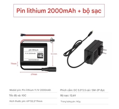 Pin lithium 11,1V, tốc độ cao 10C, 2000/2500/3500/6000mAh, chuyên dụng cho máy bay mô hình và rô bốt.