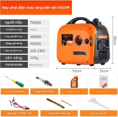 Máy phát điện HEHUOXIONG 220V chạy xăng – chống ồn, công suất lớn, thiết kế di động