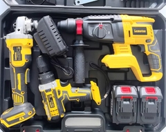 Bộ dụng cụ điện dùng pin Lithium Dewei xuất khẩu: Máy khoan búa điện, máy khoan điện, máy mài góc, máy cưa tròn, máy vặn vít điện, máy trà